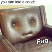 when you hit the blunt so hard you turn into a couch meme