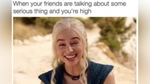 when your friends are talking about serious thing and youre high meme