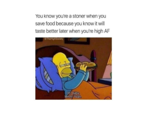 you know youre a stoner when you save food because you know it will taste better later when youre high af meme