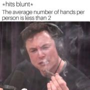 hits blunt the average number of hands per person is less than 2 meme