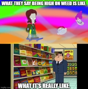 what they say being high on weed is like what its really like meme