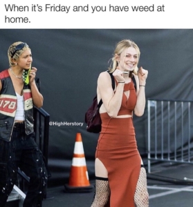 when its friday and you have weed at home hunter schafer meme