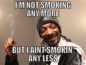 im not smoking any more but i aint smokin any less snoop dogg meme