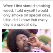 when i first started smoking weed i told myself i would only smoke on special days little did i know that every day is a special day @thehighsociety meme