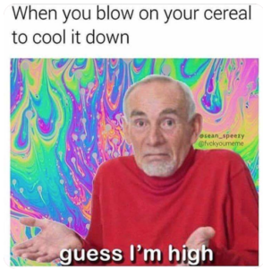 when you blow on your cereal to cool it down guess im high meme @sean_speezy @fvckyoumeme