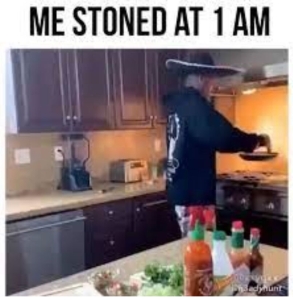 me stoned at 1am man cooking in the kitchen meme
